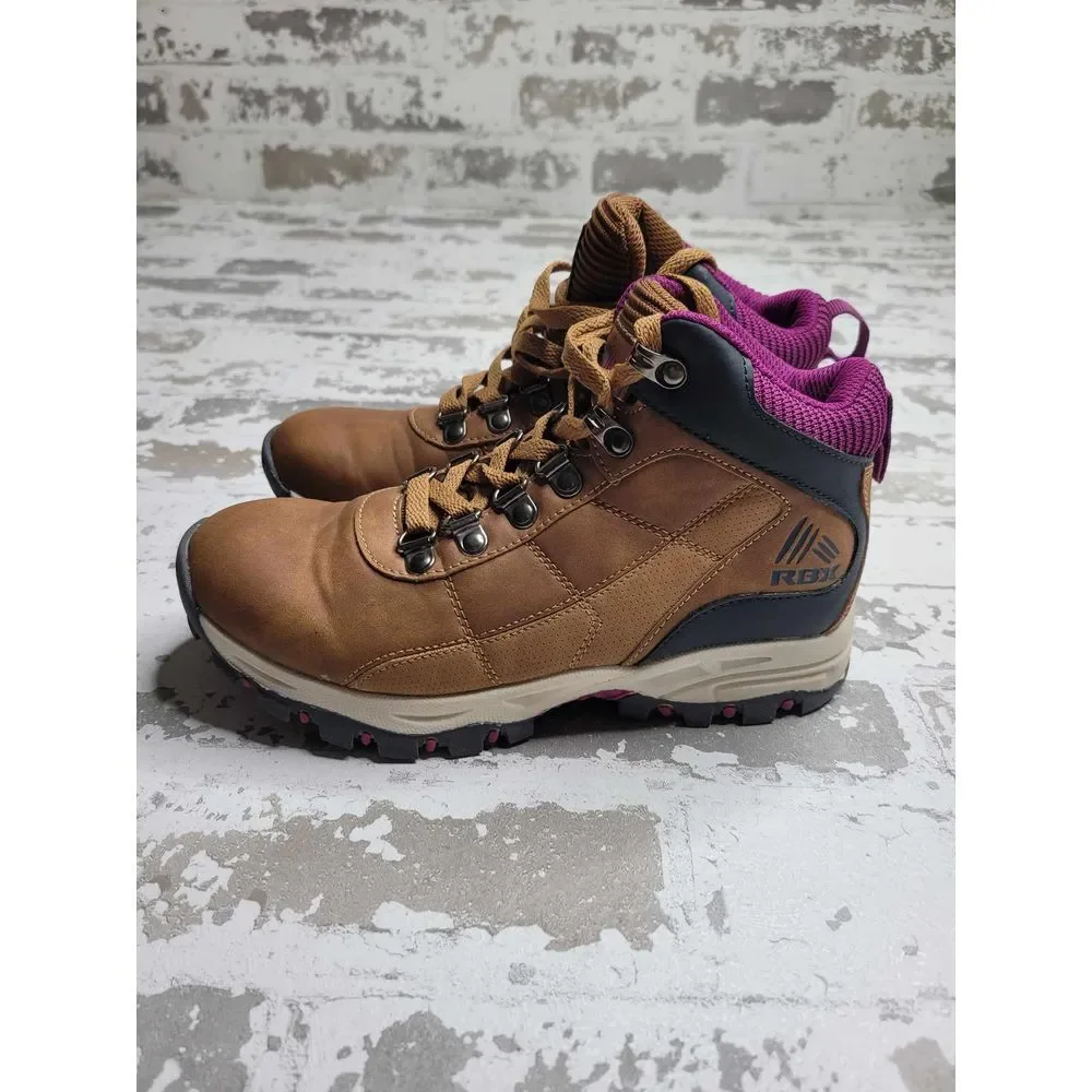 Reebok Tan and‎ Purple Hiking Boots Women's 6-6.5